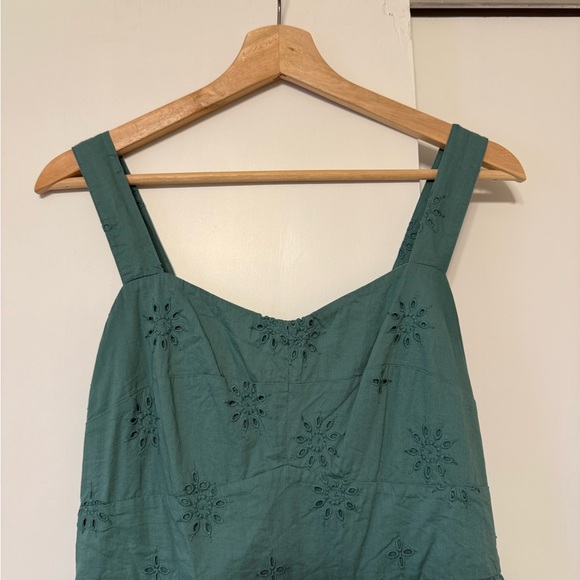 J. Crew Teal Embroidered Eyelet Midi Dress - Picture 2 of 11
